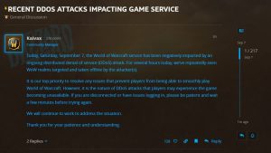 Realms And Services Impacted By Ddos Attack
