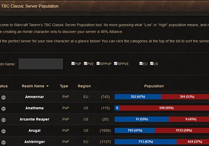 cataclysm classic realm population